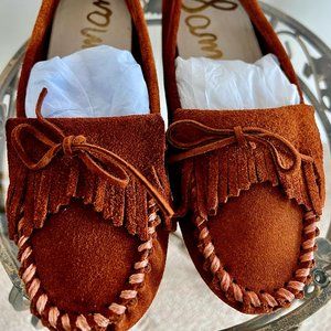 Sam Edelman Elain Brown Suede Moccasin with Fringe | Size 7 {NWOB}
